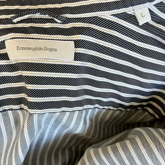 Ermenegildo Zegna L/S Striped Dress Shirt Like New Condition Size Large - Picture 7 of 8